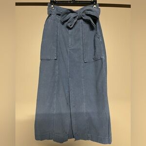Free People Blue Catching Feelings Midi Skirt
